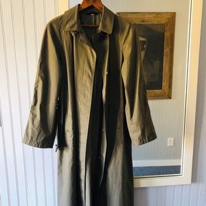 Vintage Trench Coat Olive Small 100% Cotton